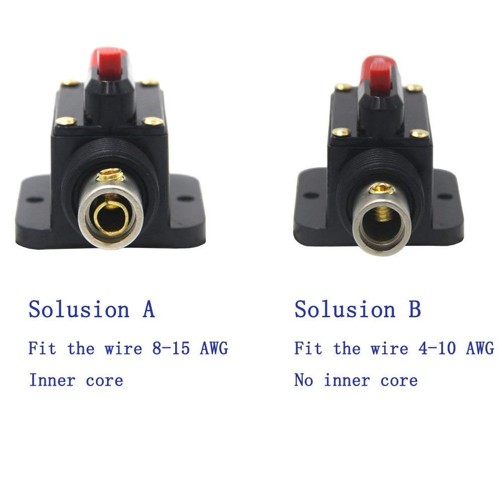 Zookoto 2 Pcs 12V-24V Dc Fuse Holder 20A 30A 40A 50A 60A 80A 100A 150A, Inline Circuit Breaker 60A With Reset Button For Auto Car Marine Boat Stereo Switch Audio Inverter System Protection