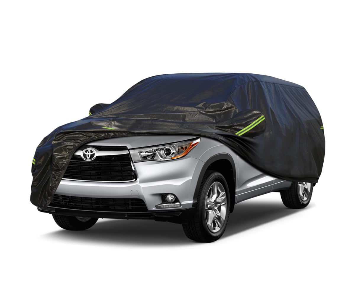 KouKou Waterproof SUV Car Cover Suitable for Toyota Highlander from 2007 to 2025, 7 Layers Windproof All Weather Waterproof Outd