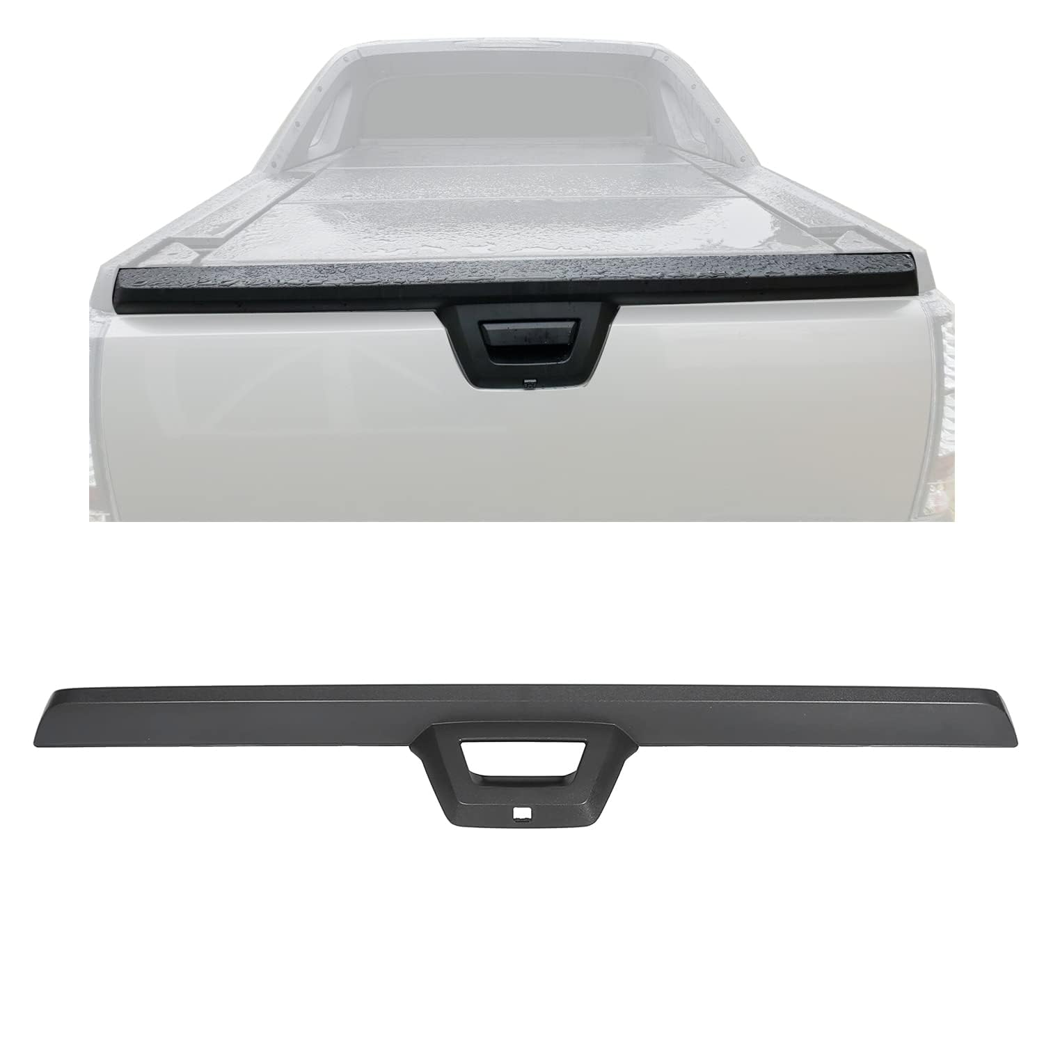 Kuafu Rear Tailgate Cover Cap Top Molding Trim Compatible With 2007-2013 Chevy Chevrolet Avalanche/Cadillac Escalade Ext Truck Spoiler Protector Replacement For Gm1994113