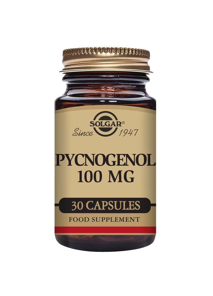 Solgar Pycnogenol 100 Mg, 30 Vegetable Capsules - Antioxidant Protection - Healthy Leg & Vein Support - Non-Gmo, Vegan, Gluten F