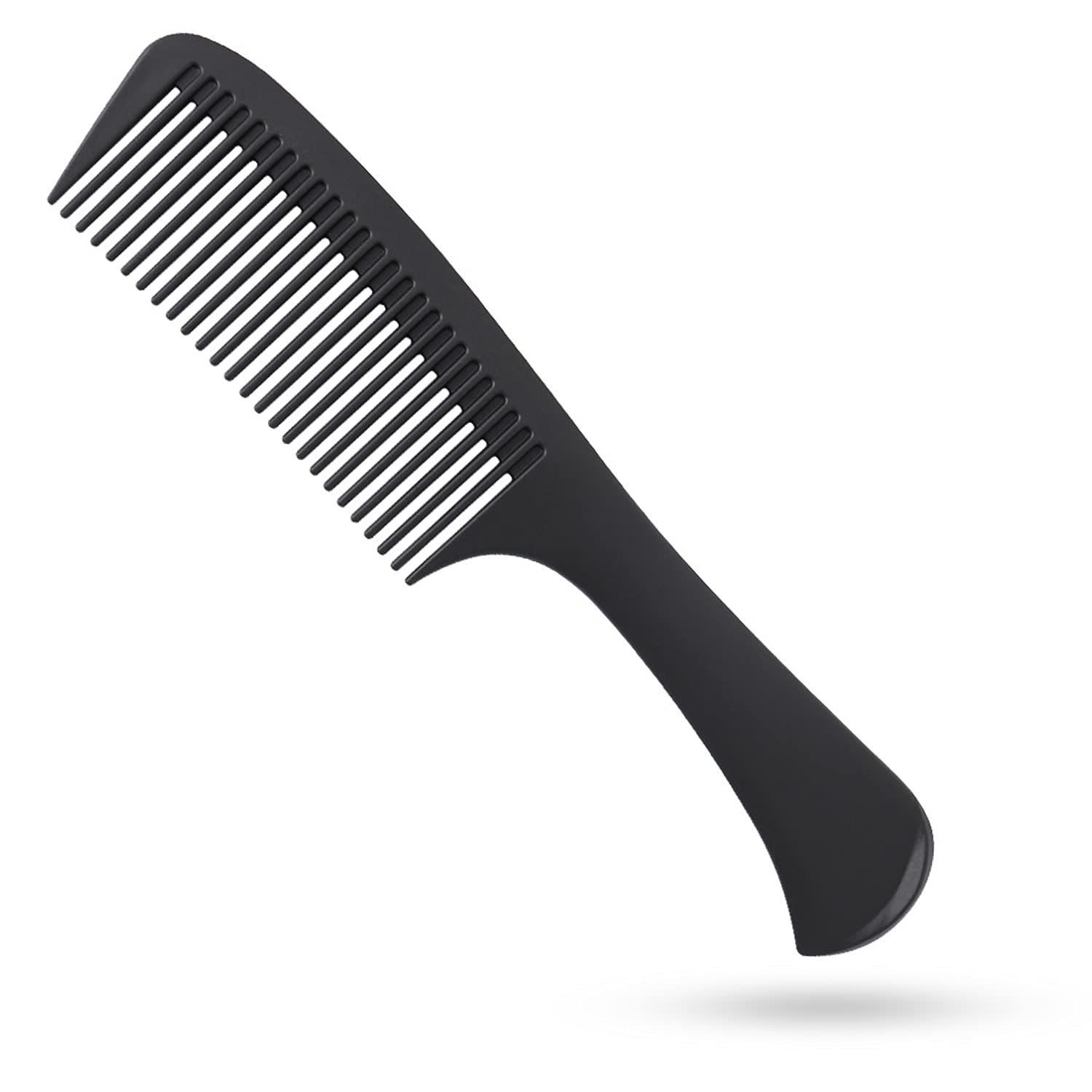 Large Tooth Detangling Comb Professional Handle Carbon Fiber Comb Cutting Hairdressing-New