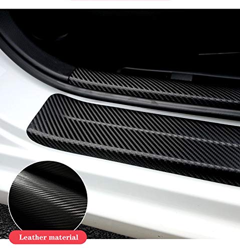 Maxdool 4Pcs Car Door Sill Protector Reflective 4D Carbon Fiber Sticker Decoration Door Entry Guard Door Sill Scuff Plate Stickers Compatible With Silverado Off Road (Blue)