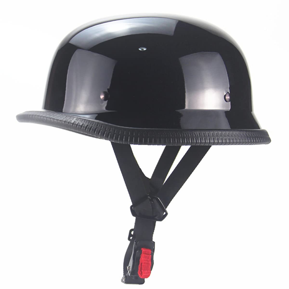 German Style Motorcycle Helmet,Adult Half Helmet Open Face DOT Approved, Motorcycle Cruiser Scooter Cool Helmet (Medium, Bright 