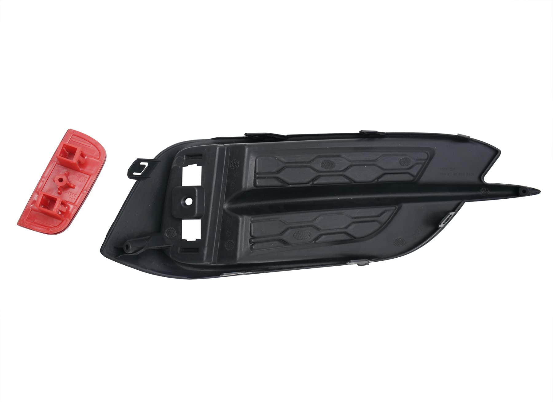 N/D Replacement Rear Bumper Reflector & Grille Bezel for 2016-2021 Honda Civic Sedan, Red and Black