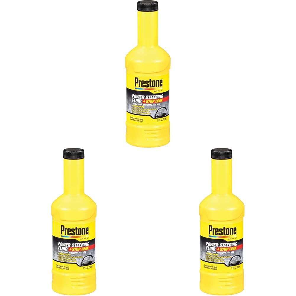 Prestone As262 Power Steering Fluid With Stop Leak - 12 Oz. (Pack Of 3)