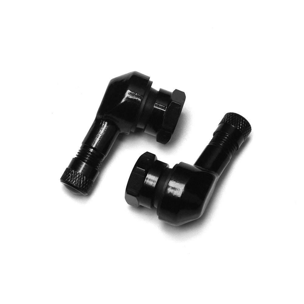 VOFONO Black 90 Degree CNC Motorcycle Tire Valve Stems Install Diameter 10-11.3mm for Harley Davidson, BMW, Honda, Kawasaki, Suz
