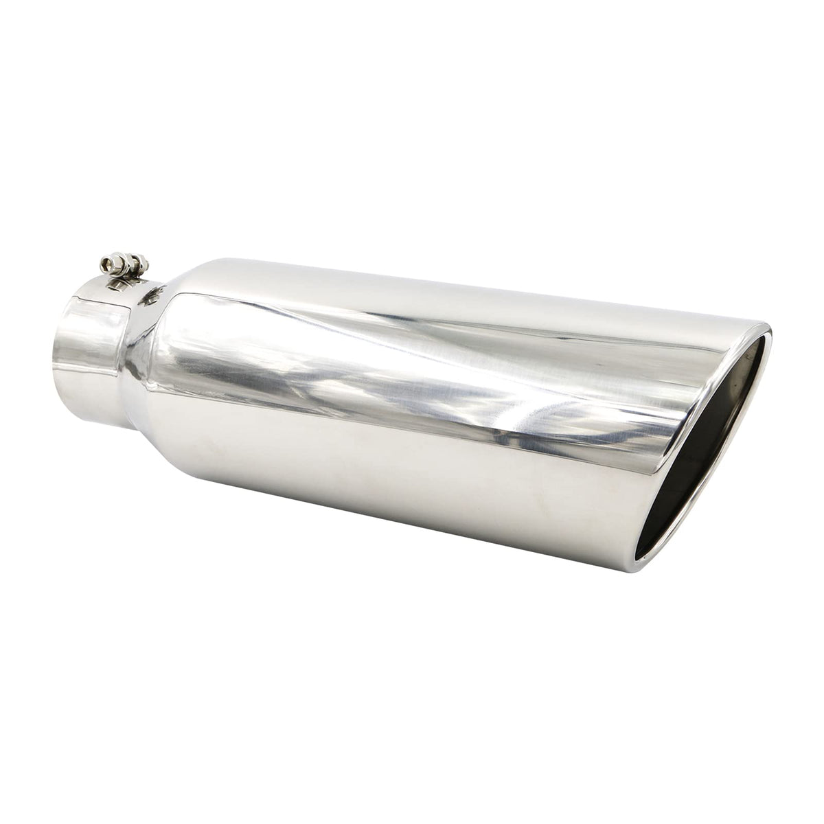 Rp Remarkable Power, 4'' Inlet 6'' Outlet 18'' Long Exhaust Tip, Stainless Universal Exhaust Tip For 4'' Outer Diameter Tailpipe