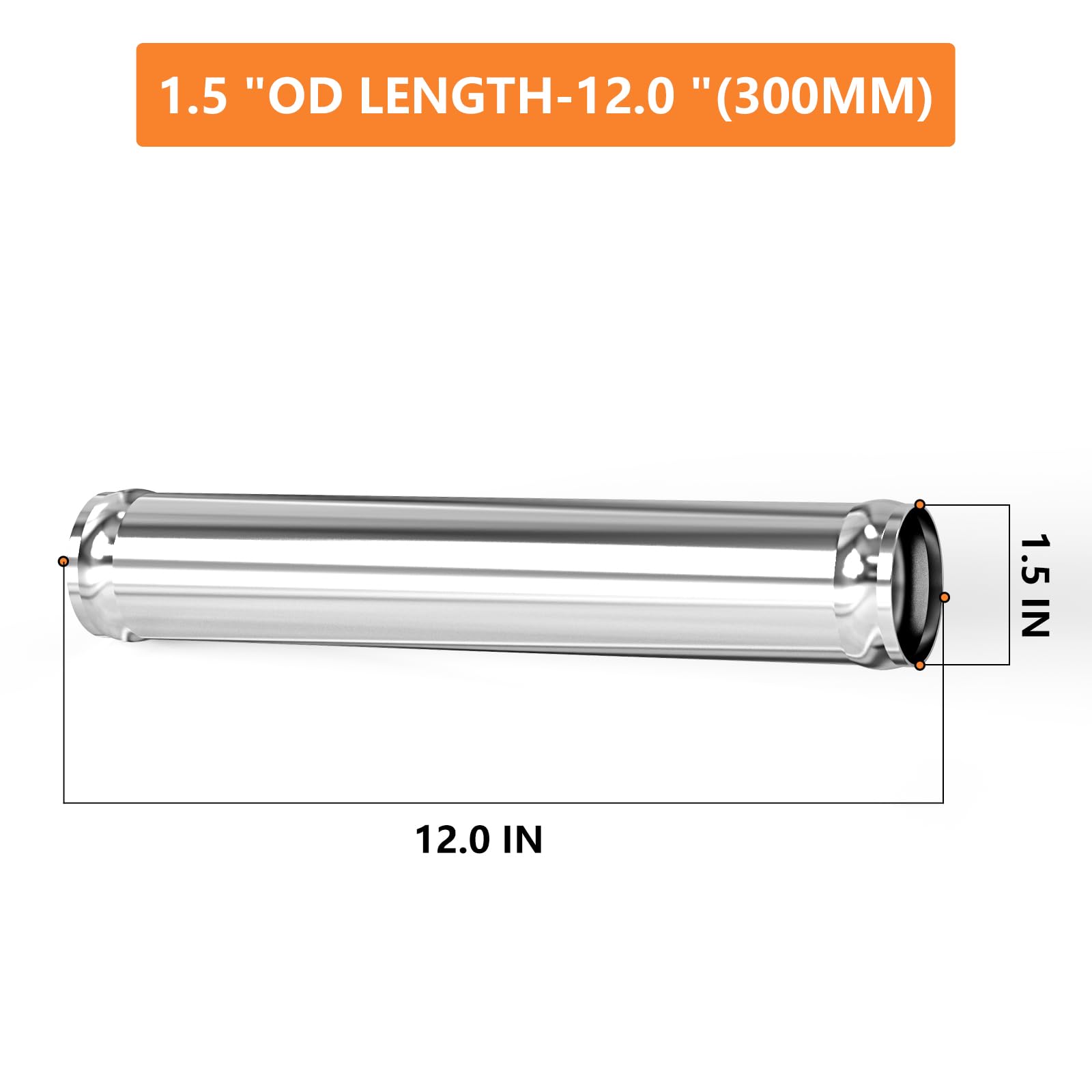 Gasher 2Pcs 12''(300Mm) Aluminum Alloy Tube 1.5''Od Intercooler Pipe With Bead Roll For Intake And Cooling Systems