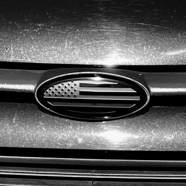 Everhitch 7 Inch American Black Flag Emblem For Ford, 7'' X 2 3/4'' Oval Decal Badge Nameplate For F150 F250 F350 99 00 01 02 03