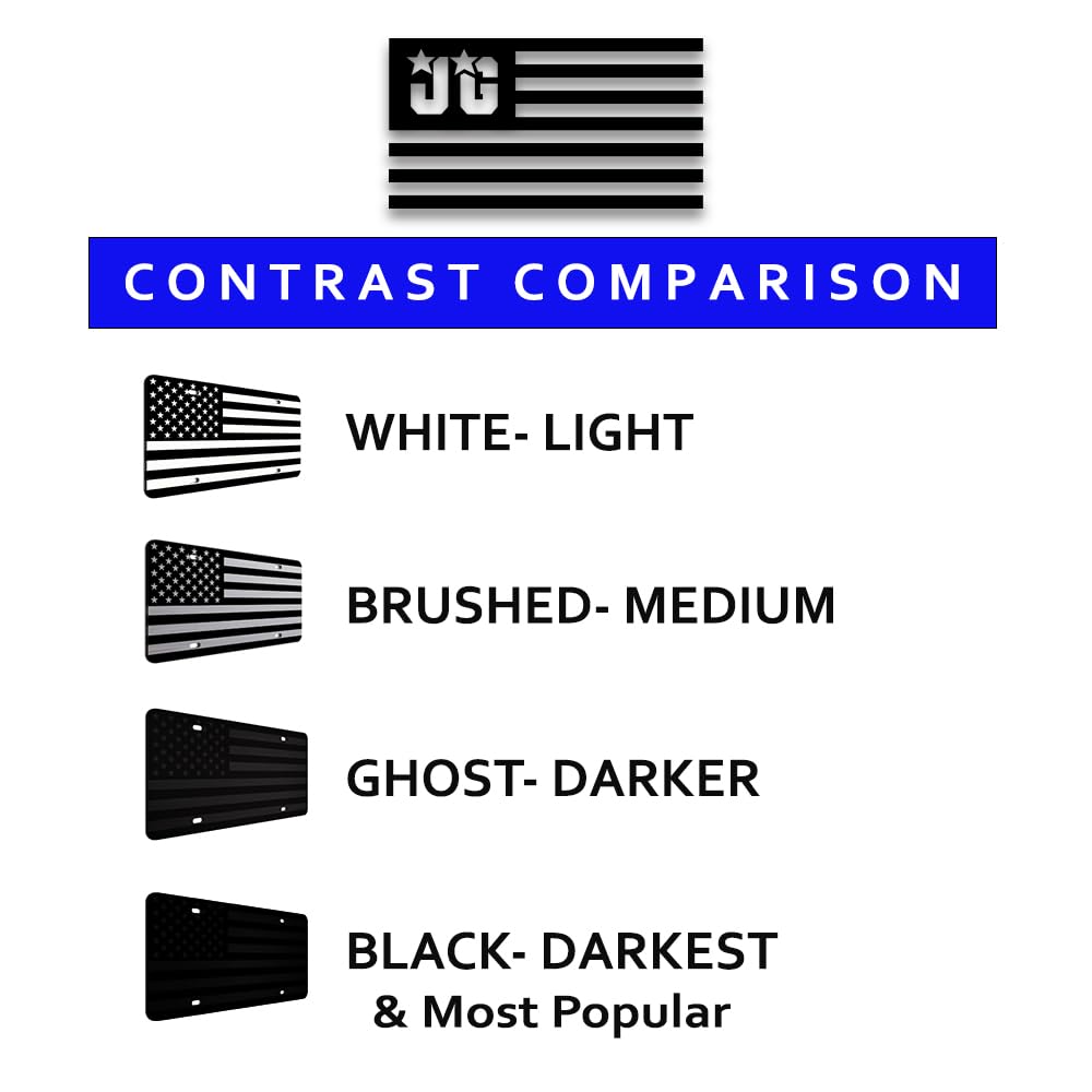 Thin White Line American Flag License Plate Emergency Medical Services Matte Black On 1/8 '' Black Aluminum Composite Heavy Duty