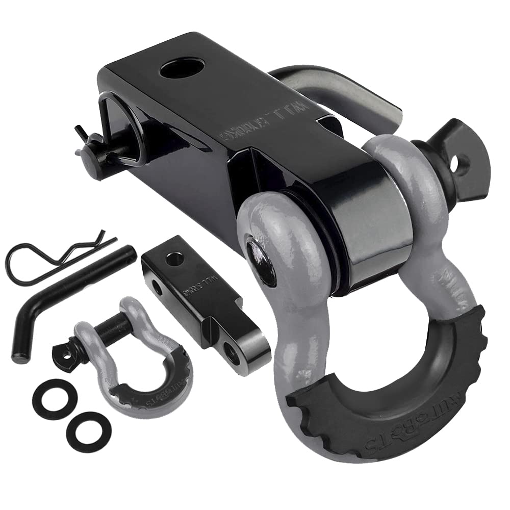 AUTOBOTS Tow Hitch Receiver 2'', 45,000 Lbs Break Strength Shackle Hitch Receiver with 5/8'' Screw Pin, 3/4 Shackle, Towing Acce