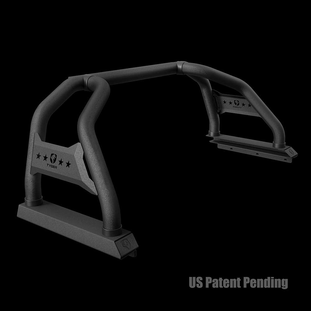 Tyger Auto Sport Bar for 2005-2023 Toyota Tacoma, TG-SB7T88028, Textured Black, Carbon Steel, with Light Mount