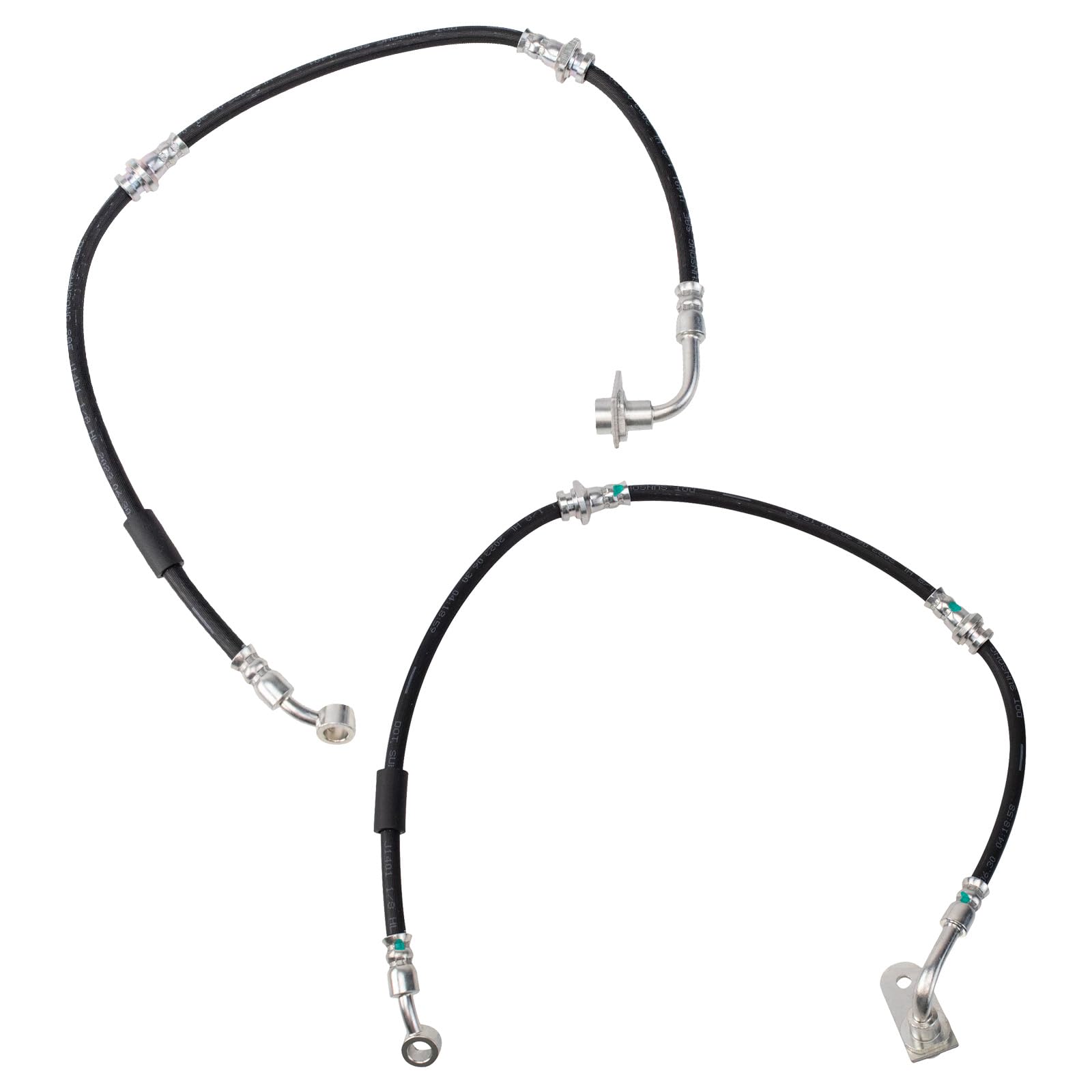 Trq Front Driver & Passenger Side Brake Hose Set Compatible With 1999-2004 Chevrolet Tracker 1999-2005 Suzuki Grand Vitara 2002-