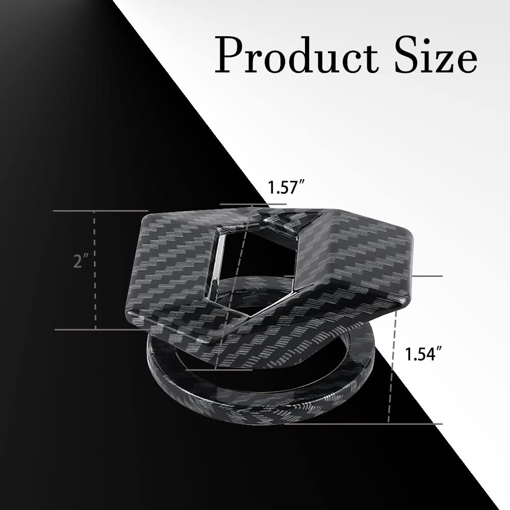 Universal Engine Start/Stop Button Cover - Zinc Alloy Trim, Push to Start Button Control, Fit Most Car Interior (Carbon Fiber)