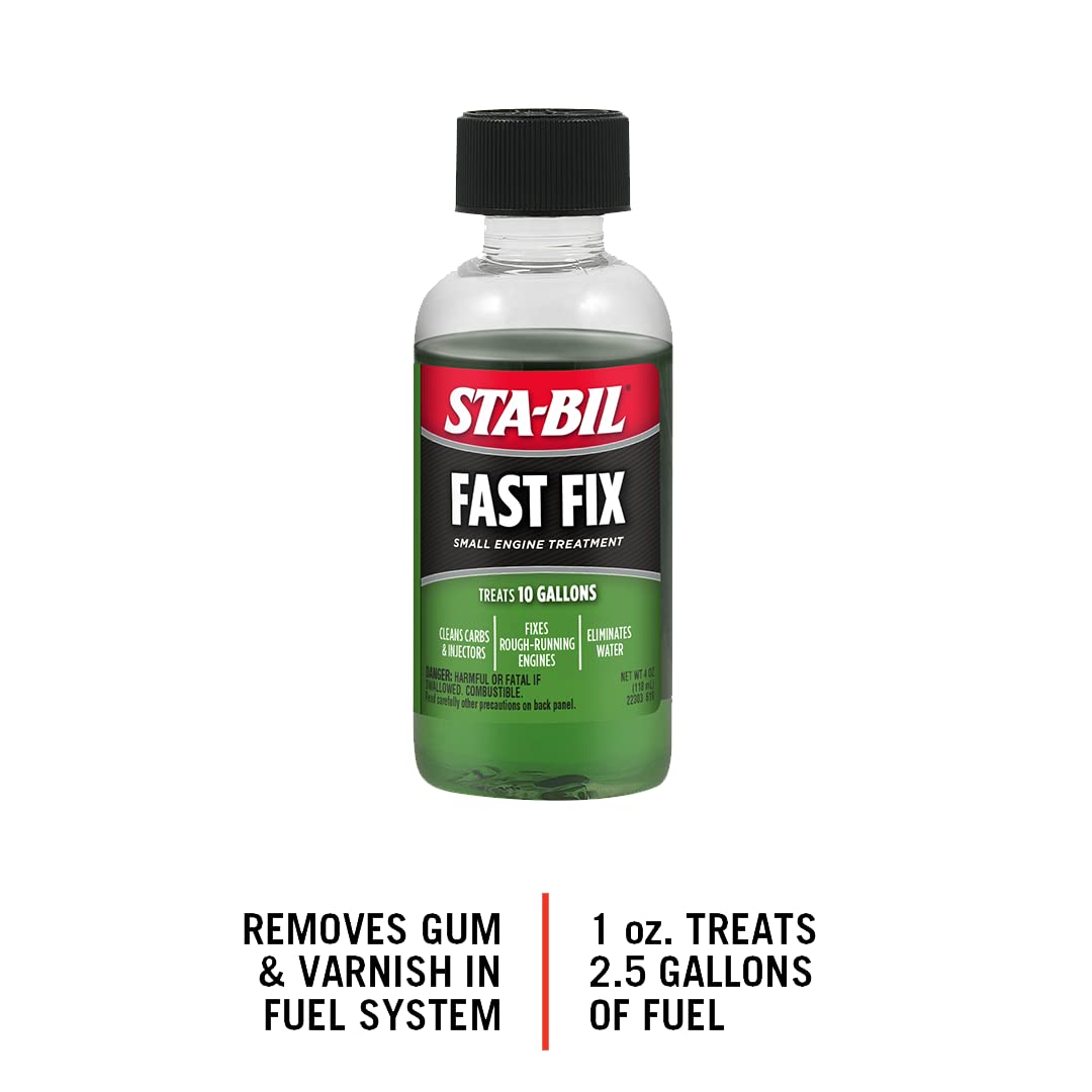 Sta-Bil (22303-12Pk Fast Fix Small Engine Treatment - Cleans Carbs And Injectors - Fixes Rough Running Engines - Treats 10 Gallo