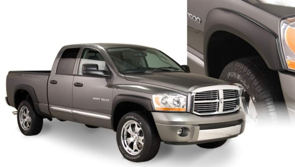 Bushwacker OE Style Factory Front & Rear Fender Flares | 4-Piece Set, Black, Smooth Finish | 50909-02 | Fits 2002-2008 Dodge Ram