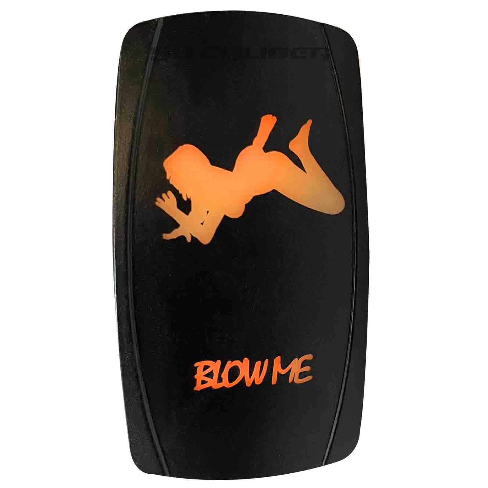50 Caliber Racing Rocker Switch Blow Me On/Off Led Backlit -Headlights- Utv, Auto, Boat 20A 12V (Orange 5359A27)