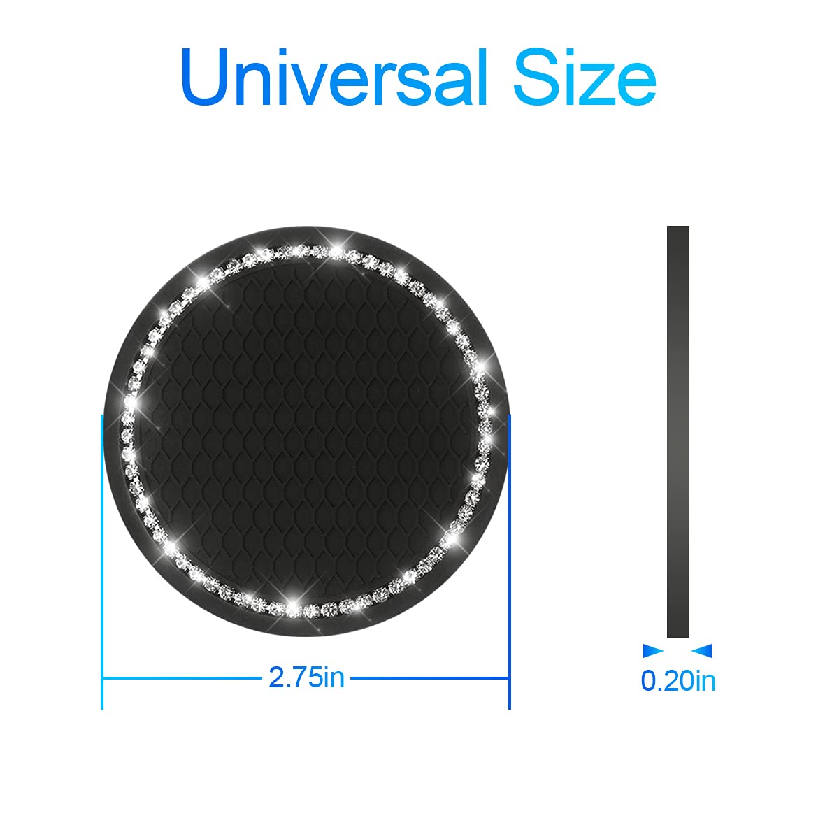 Car Bling Cup Holder Coaster, 2 Pack 2.75 Inch Crystal Rhinestone Car Cup Holder Insert Coaster,Universal For Cars, Vehicles, Suvs, Car Interior Accessories For Women And Men (Black/White)