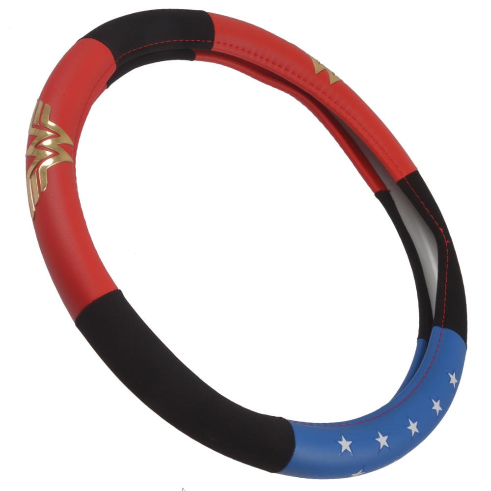 Bdk Warner Bros Dc Comics Wonder Woman Steering Wheel Cover - Car Accessories For Women, Superhero Heroine Gift Ideas, Original