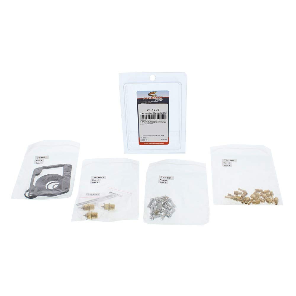 All Balls Carburetor Rebuild Kit 26-1797 For Polaris 600 Xc Lc/3 1997, 600 Xcr 1996, 650 Indy 1992, Indy 600 Xcr 1995 1996, Xlt