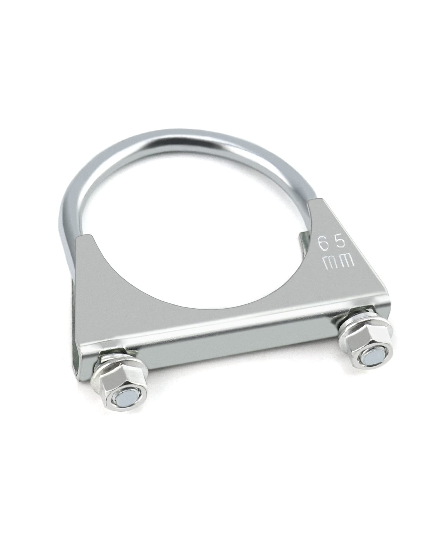 QWORK Stainless Steel U-Bolt Muffler/Exhaust Clamp, 2.5 Diameter, 4 Pack - Durable Exhaust Hook for Secure Installation