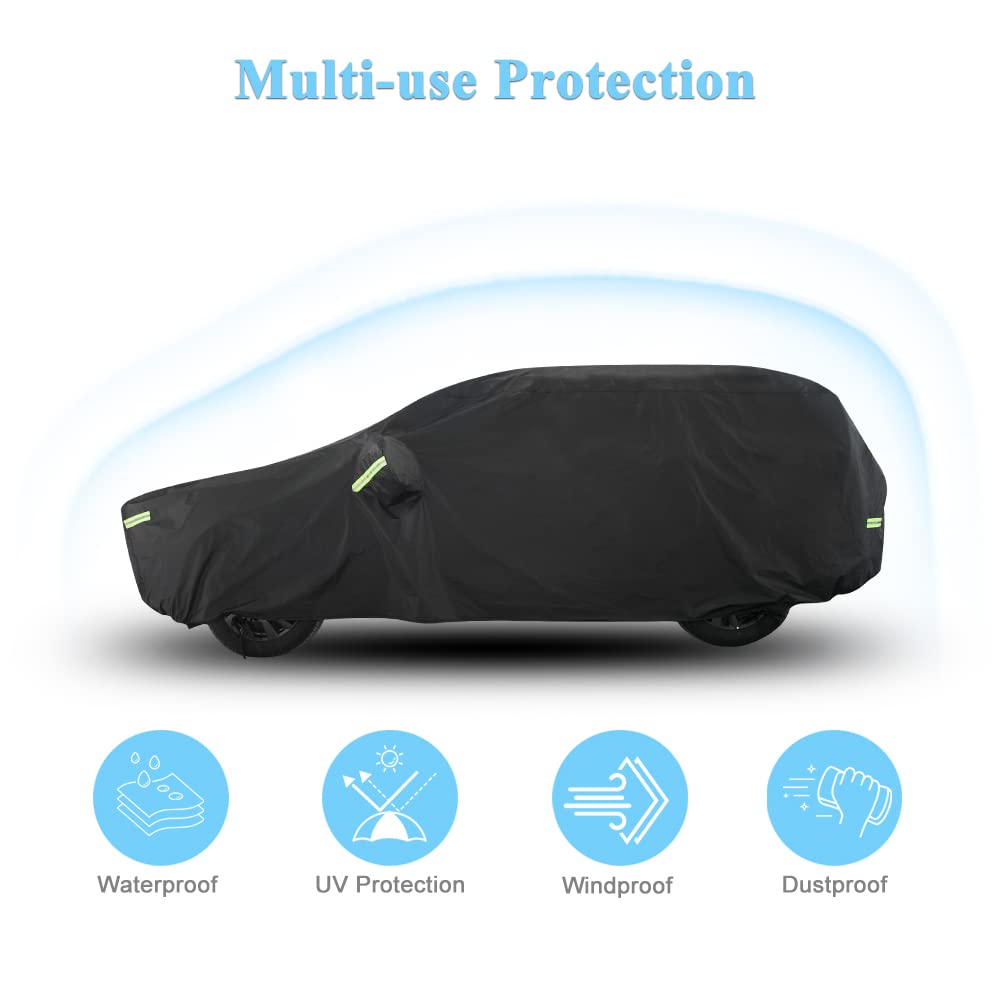 Morhept Suv Car Cover Custom Fit For Honda Crv, Waterproof All Weather Full Exterior Cover Rain Snow Uv Protection Cover With Do
