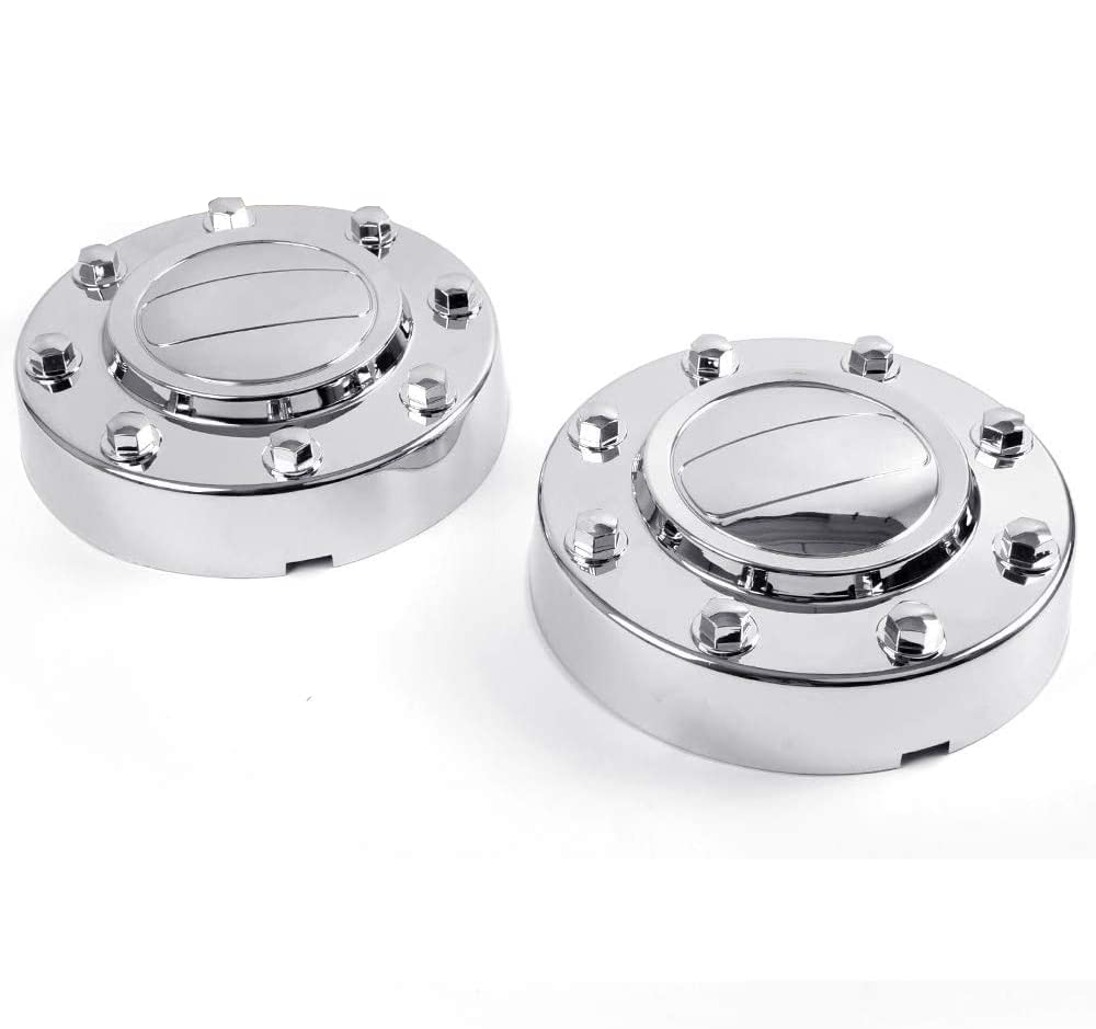 PIT66 Wheel Center Caps, Compatible with 11-16 Dodge Ram 3500 1-TON Dually Alcoa Alloy Hub Caps 2Pcs Front Chrome