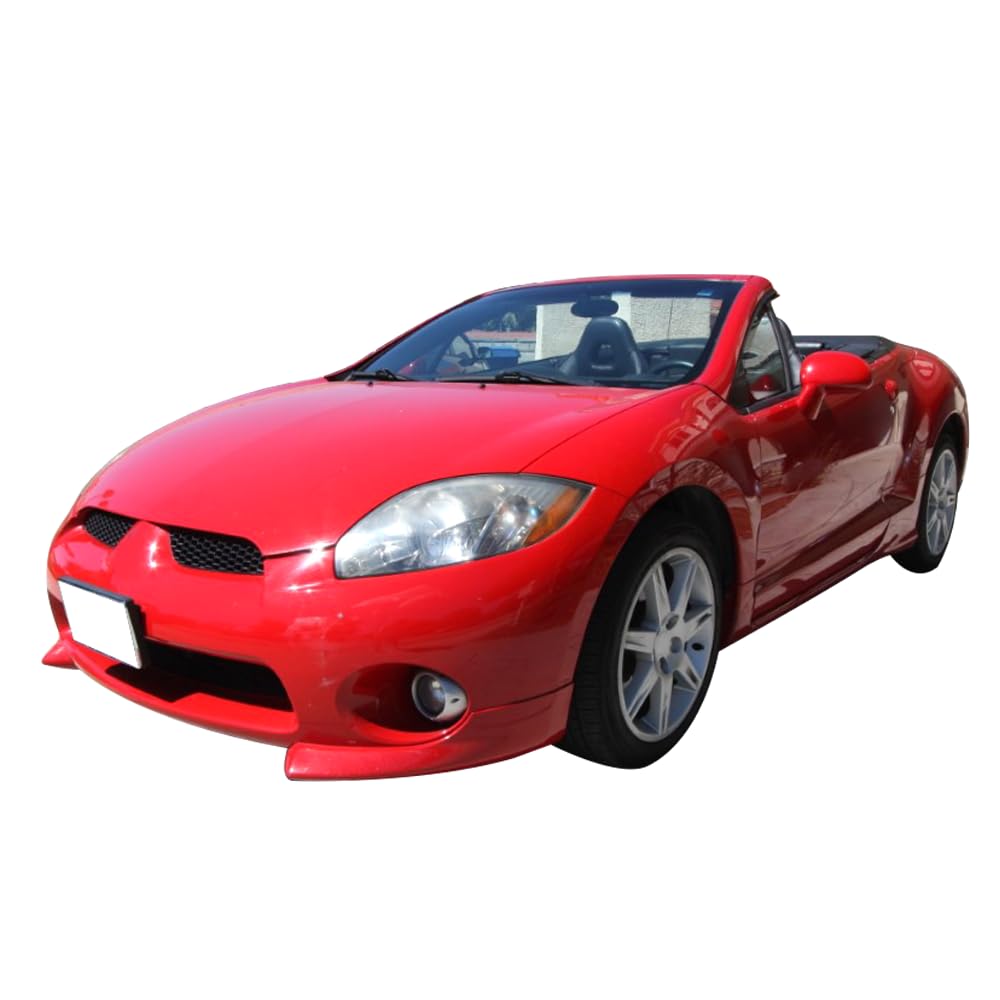 Front Bumper Lip Compatible with 2006-2008 Mitsubishi Eclipse, Factory Style Black PU Front Lip Finisher Under Chin Spoiler Add On by IKON MOTORSPORTS, 2007