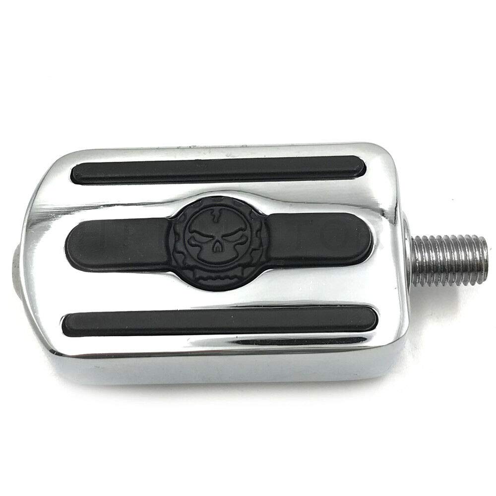 Httmt Mt216-095- Chrome Skull Shifter Peg/Toe Heel Rest Peg Compatible With Fits
