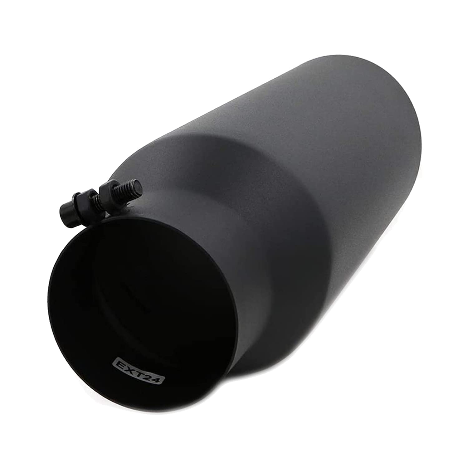 Rp Remarkable Power, 4'' Inlet, 6'' Outlet, 18'' Long Stainless Steel Rolled Edge Exhaust Tip Black Ext24