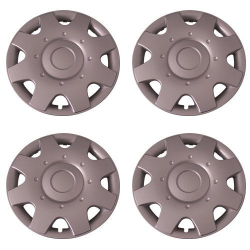 Set Of 4 Silver 16 Inch Aftermarket Replacement Hubcaps With Metal Clip Retention System - Part Number: Iwc180/16S