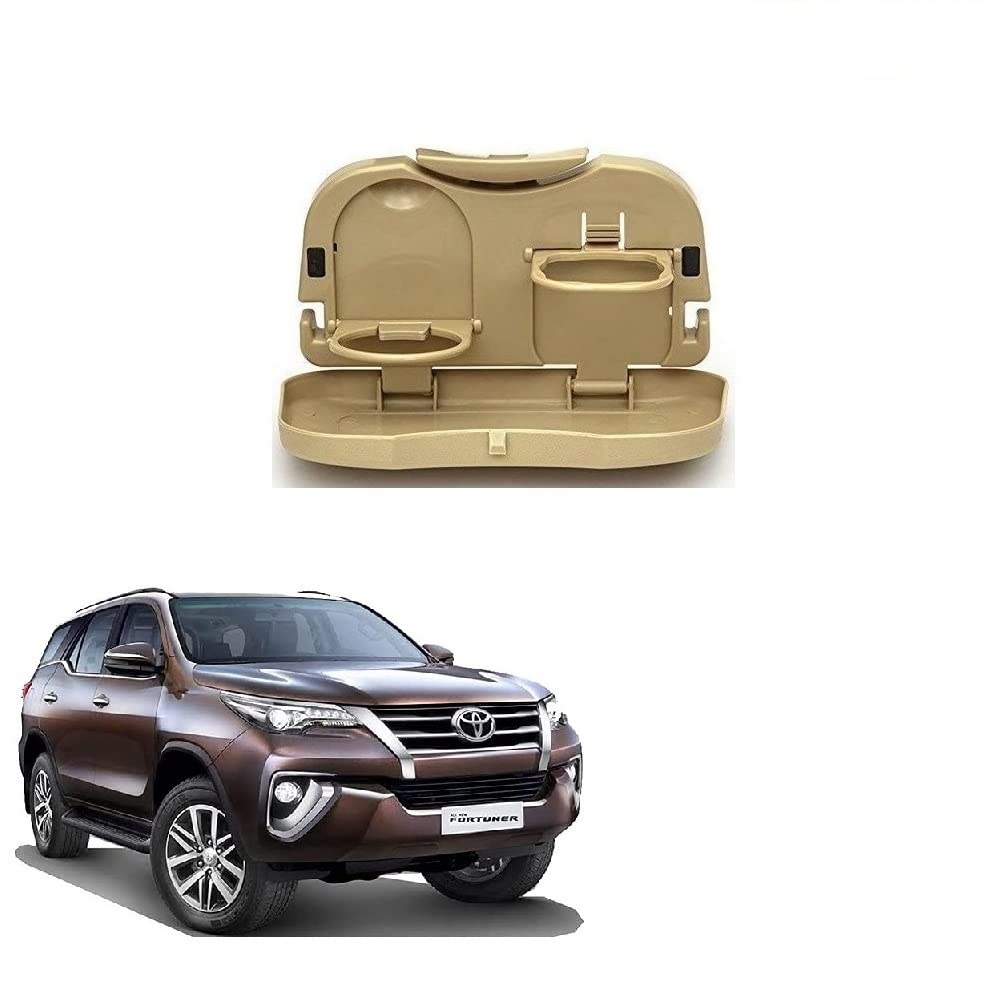 Stylish Foldable Compact Car Back Seat Tray for Food/Drinks/Cup/Bottle Holder Universal Pack of 1 Suitable for Fortuner Type2