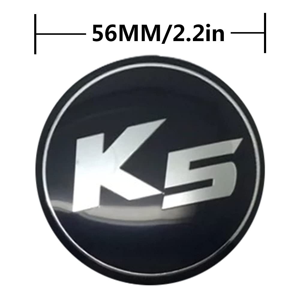 4Pcs 2.22Inch Car Logo Abs Material Wheel Center Cap Sticker Wheel Emblem Badge Logo Stickers (Fit K5)