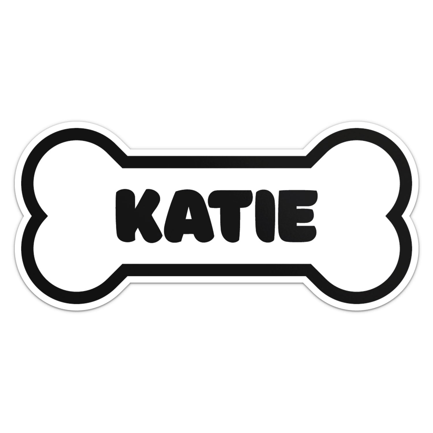 Katie Dog Name Sticker - Waterproof Vinyl Decal For Car Bumper, Laptop, Water Bottle, Wall, And Window, Size - 8'' Longer Side