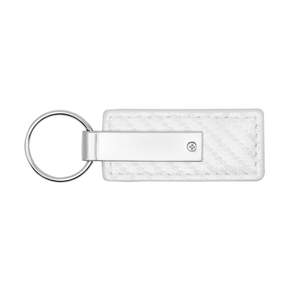 Chrysler White Carbon Fiber Texture Leather Key Chain