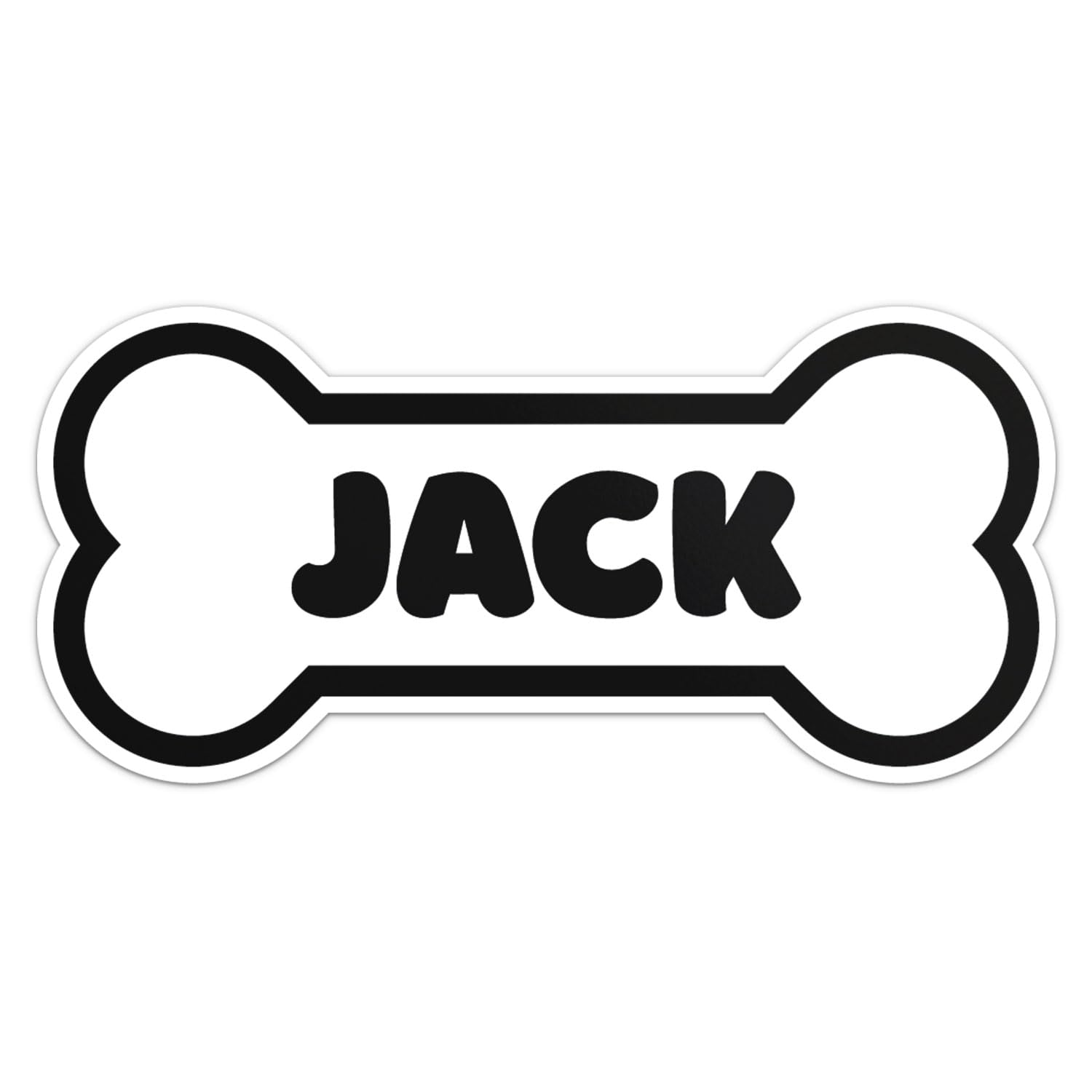 Jack Dog Name Sticker - Waterproof Vinyl Decal For Car Bumper, Laptop, Water Bottle, Wall, And Window, Size - 5'' Longer Side