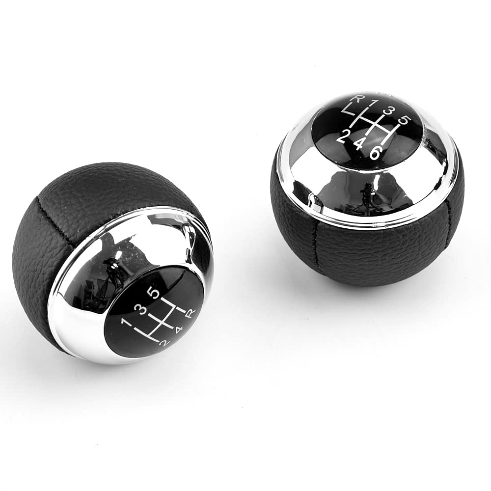 Qklsudua Car Styling Mt 5 Speed Chrome Gear Shift Knob Lever Shifter Handball Compatible With Mini R50 2000-2006 / Cabrio R52 R53 Cooper 2002-2008-Black