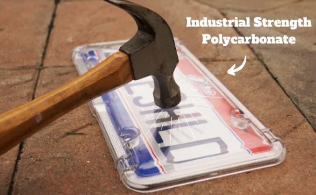 Luxe Shield, Premium License Plate Covers (2-Pack) incl Stainless Steel Screws | Durable and Weatherproof License Plate Protecto