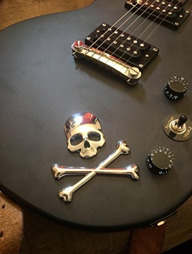 T Tocas Skull Crossbone Pirate Car 3D Emblem Logo Chrome Metal Badge Sticker Decal Decorations Side Rear Trunk Sticker Universal For Car Truck Silver