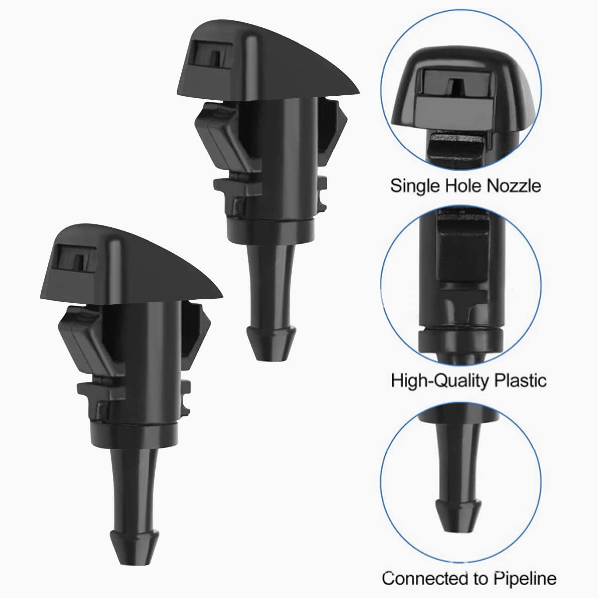 Auceli 17 Pcs Set Windshield Washer Hose Kit, 12 Pcs Hose Connectors, 5M Washer Fluid Hose, 2 Fan Nozzles, 2 Rubber Gaskets, Con