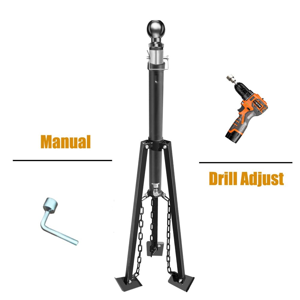 Schumaho Gooseneck Tripod Stabilizer Jack For 5Th Wheel Trailer Rv, (Allow Drill Adjust), 5000Lb Load Capacity & Adjustable Heig