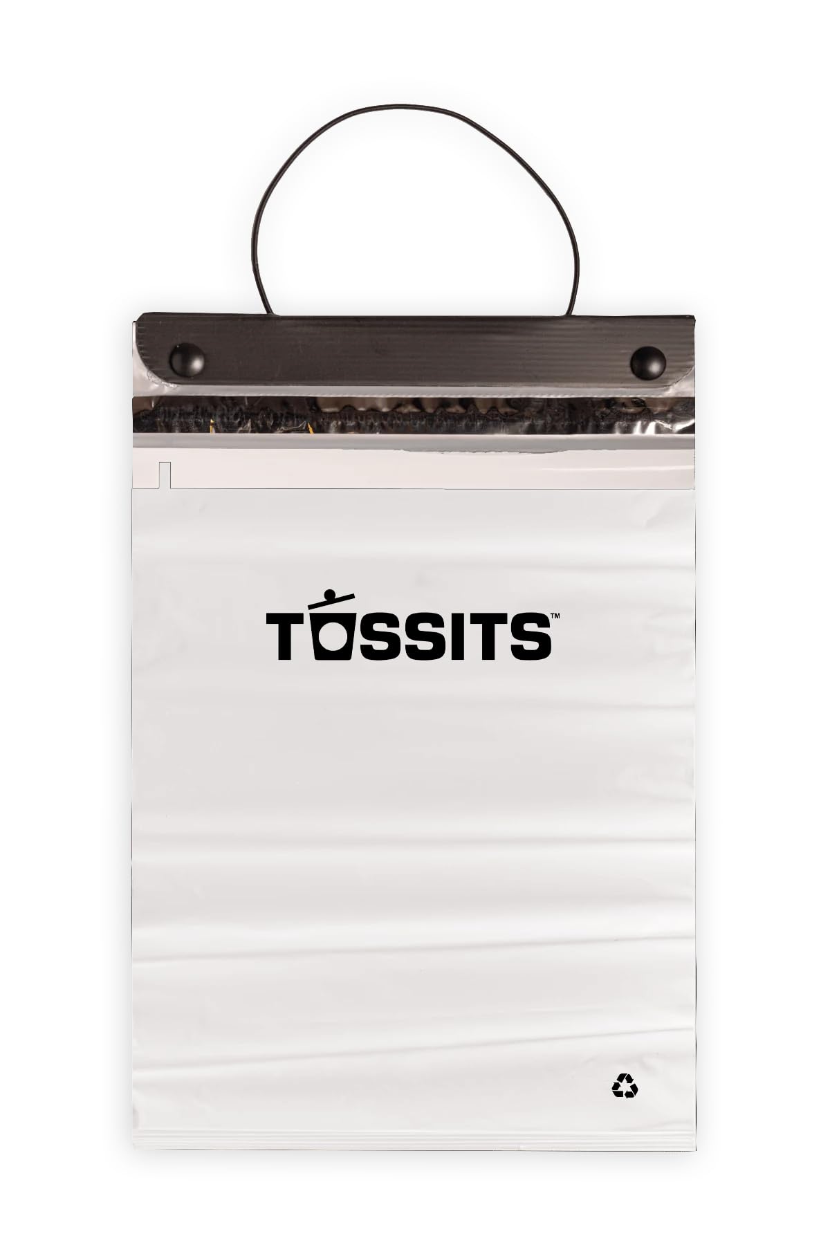 Tossits Disposable Car Trash Bag Hanging (White, Set Of 7) - Leak-Proof, Smell-Proof Automobile Trash Container, Eco-Friendly, T