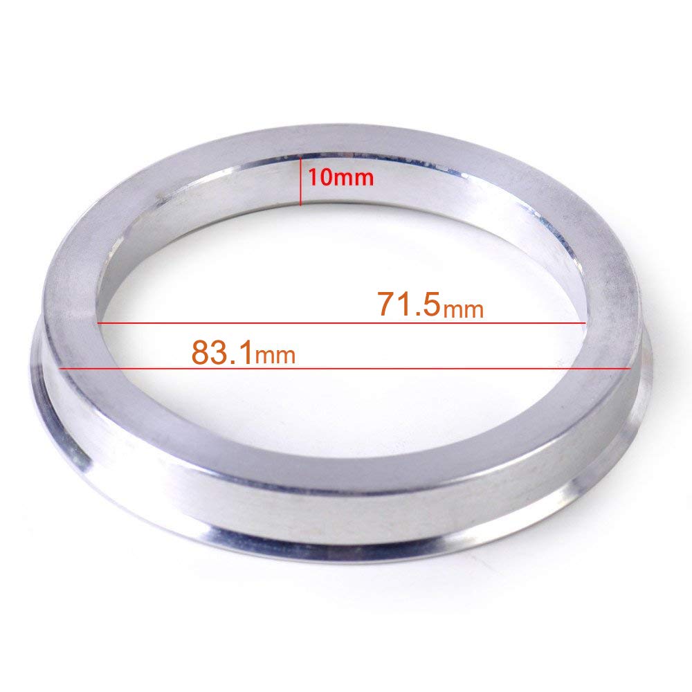 Zhteapr 4Pcs Wheel Hub Centric Rings 71.5 To 83.1 Od=83.1Mm Id=71.5Mm Aluminium Alloy Wheel Hubrings 83.1 To 71.5