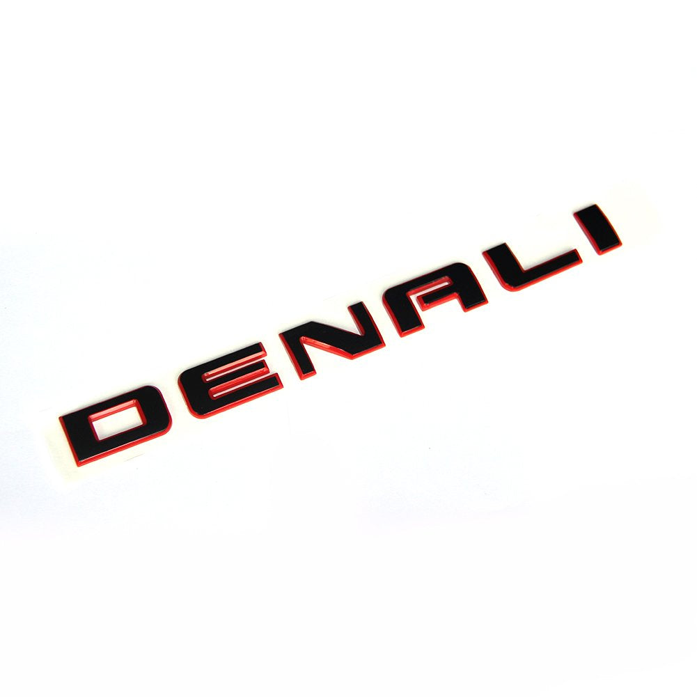 3Pack Red Line Denali Hd Nameplate Emblems Badge Compatible With 2007-2019 Denali Yukon Sierra Terrain (Redline)