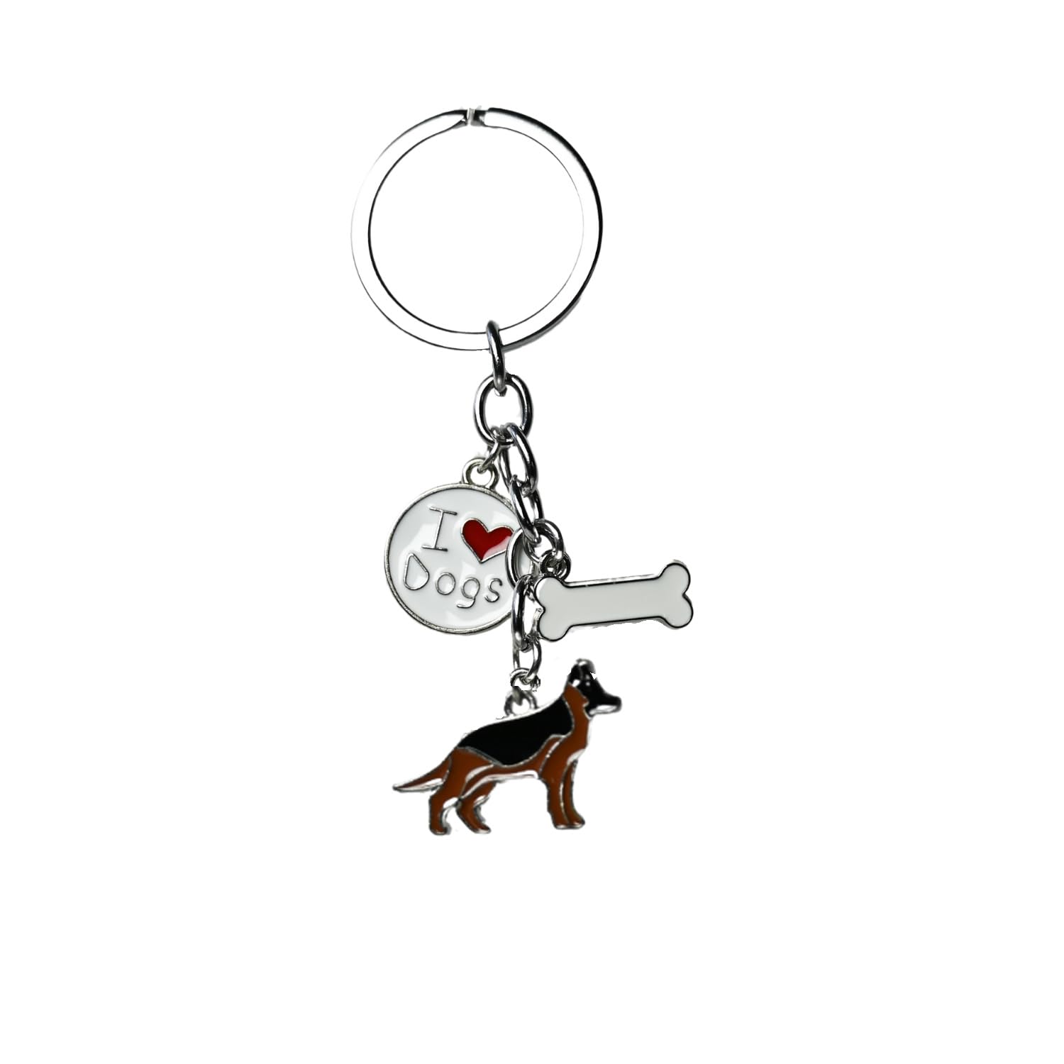 Harikaji Dog Keychain ring, Cool Cute Pet Dog Keyring Bag Charm Mini Metal Key Ring Keyfob (German Shepherd Dog)