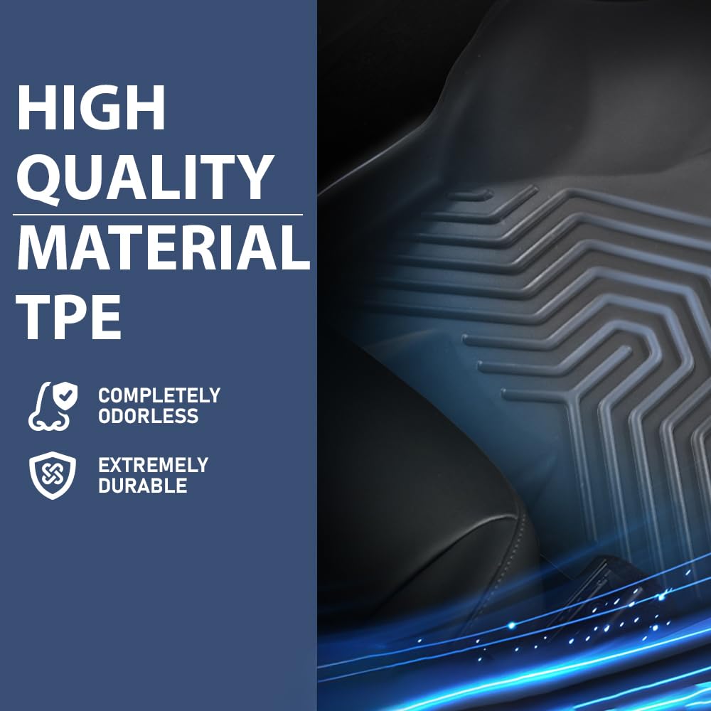 Pit66 Floor Mats Set Compatible With 2009-2018 Dodge Ram Crew Cab, (Not Fit Quad Cab) Tpe 3-Piece Premium, Black All Weather Pro