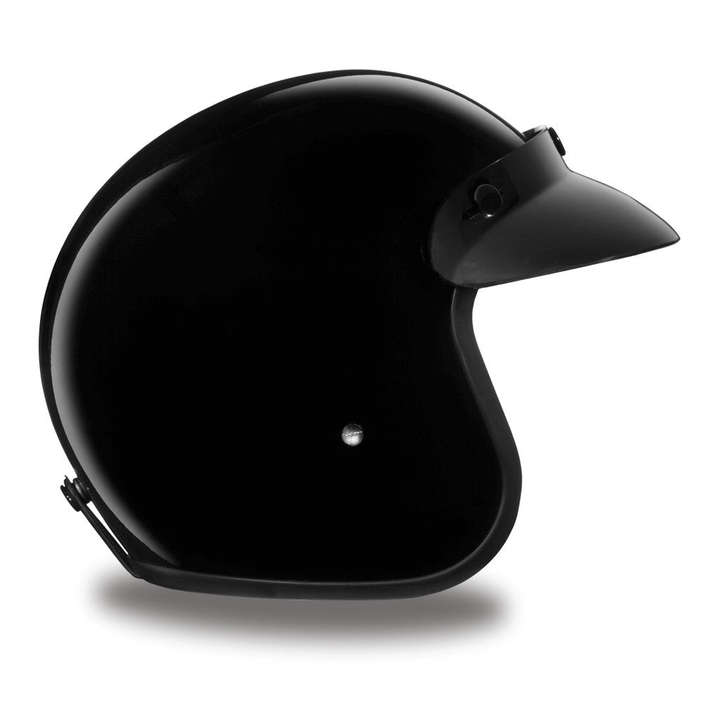 Daytona Helmets 3/4 Open Face Motorcycle Helmet - Dot Approved [Hi-Gloss Black] [2Xs]