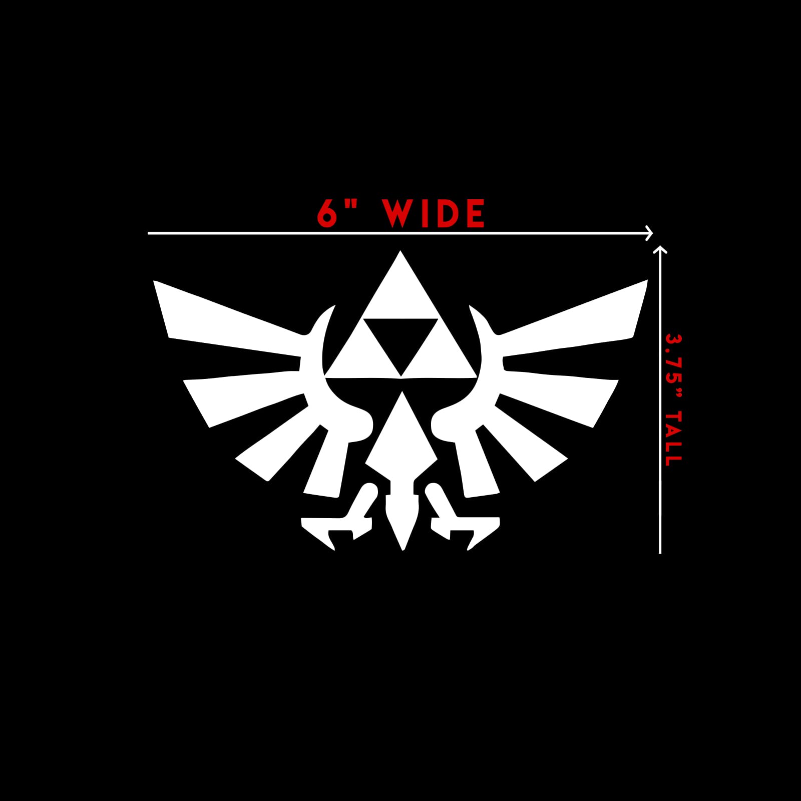 Triforce Wings Sticker Decal Notebook Car Laptop 6'' X 3.75'' (White)