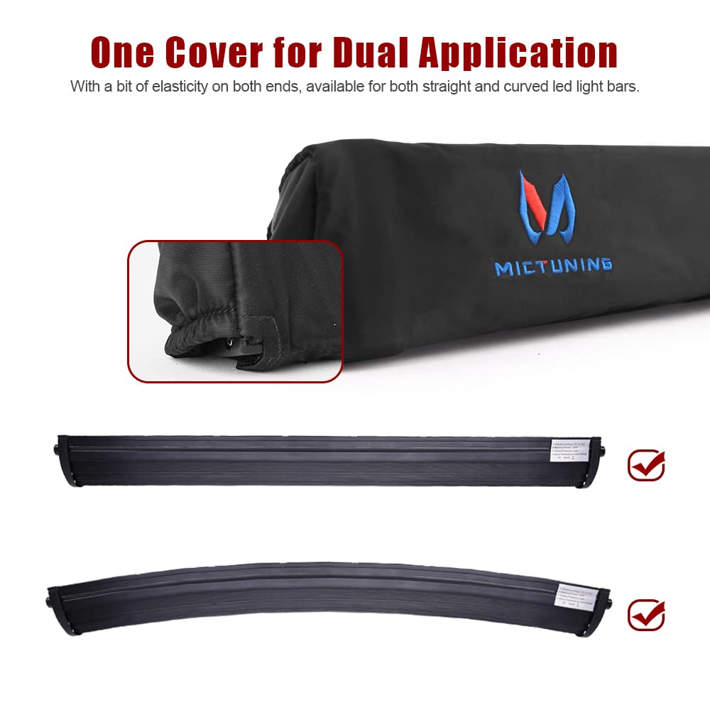 Mictuning 32 Inches Universal Straight And Curved Led Light Bar Cover - Water-Resistant, Windproof, Dustproof, Snowproof Scratch
