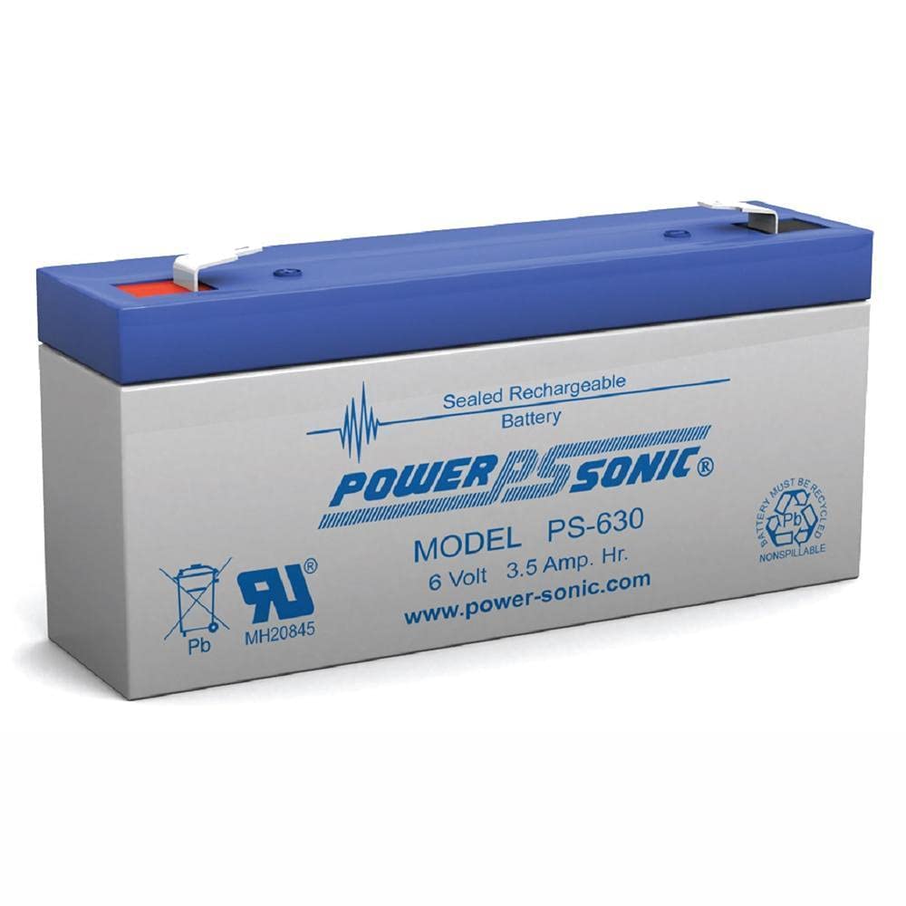 Power-Sonic 6V/3Ah Sealed Lead Acid Battery With F1 Terminal. Replacment Battery